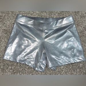 Women’s varsity Small Cheer shorts silver metallic dance